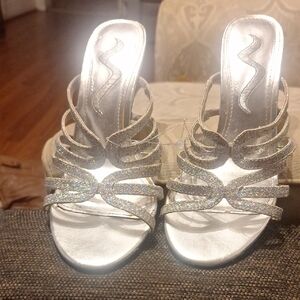 Elegant Silver Women's Heels